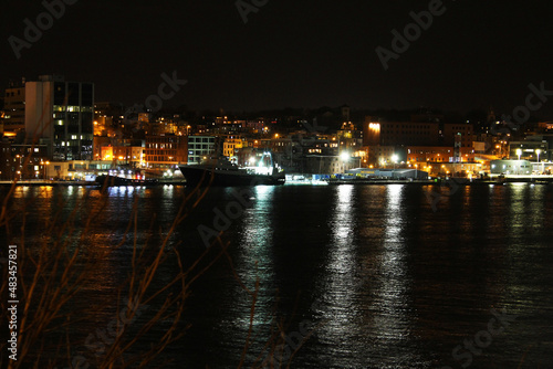 View looking across the harbor at the St. John's dockyard and downtown St. John's.