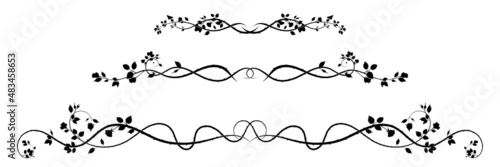 elements for ornament rose weaving plant. vector