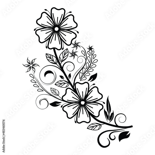 vector vintage floral background with decorative flowers for design