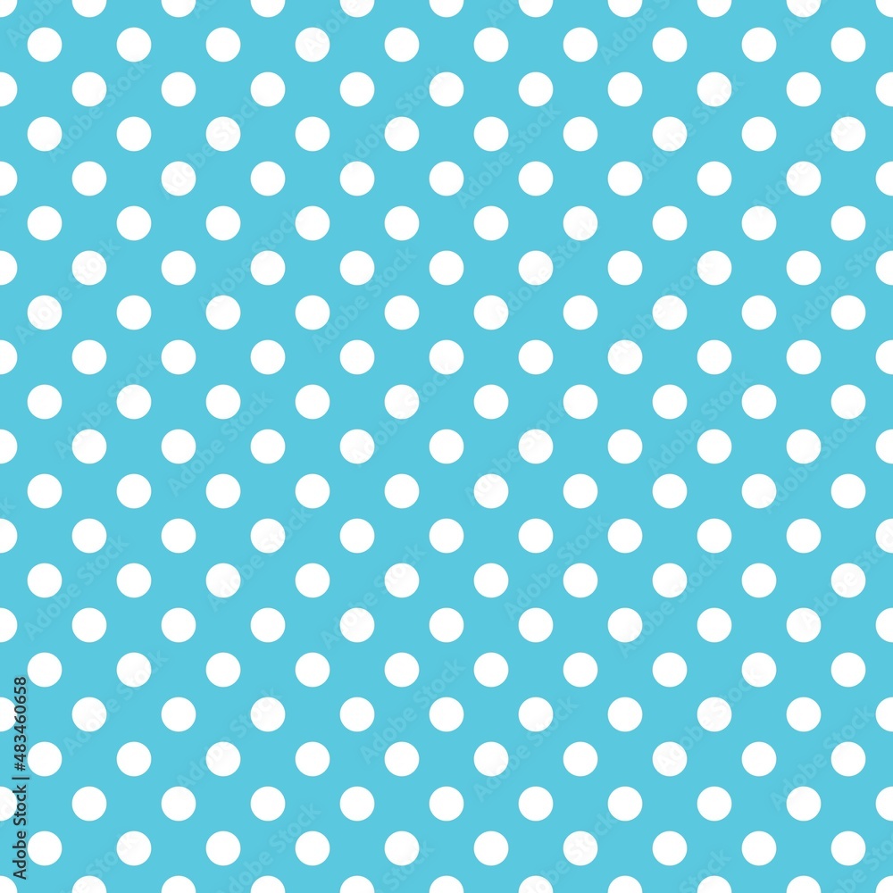 Blue and white retro Polka Dot seamless pattern. Vector background.