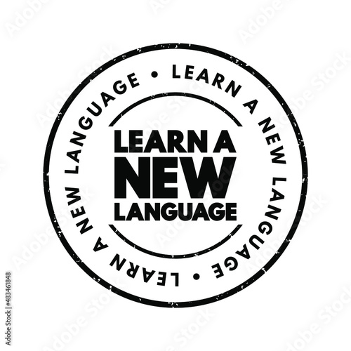 Learn A New Language text stamp, concept background