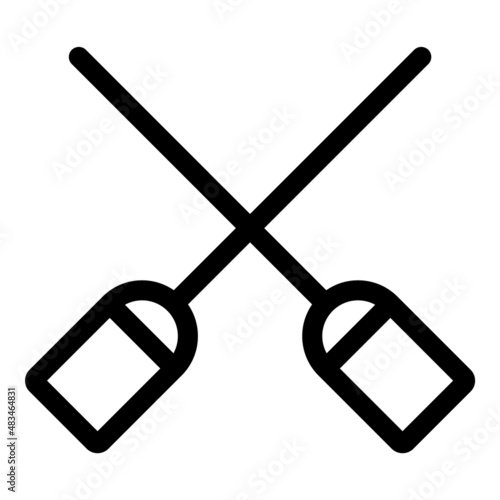 Paddles Flat Icon Isolated On White Background