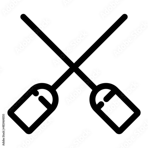 Paddles Flat Icon Isolated On White Background