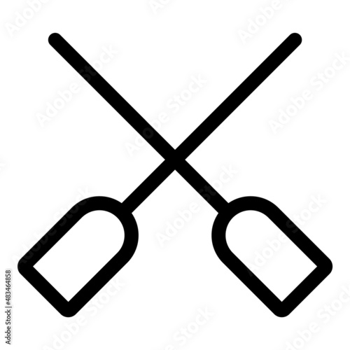 Paddles Flat Icon Isolated On White Background