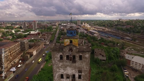 Post-Soviet architecture. Abandoned buildings in Ukraine