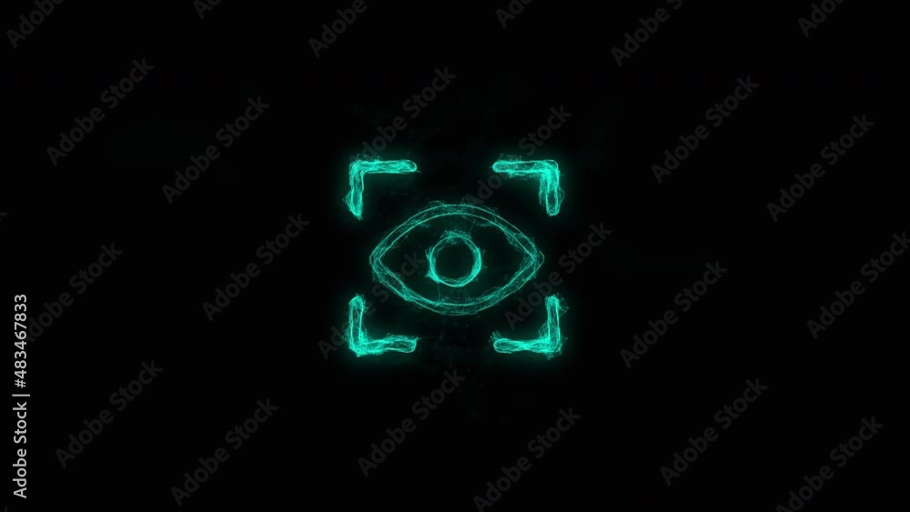 Eye scan icon with plexus effect. Connected lines with dots. Lines plexus Eye scan icon with plexus effect. Connected lines with dots. Lines plexus
