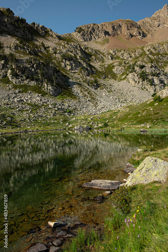 Mountain landscape in the Pyrenees. Mountain lake. Spanish Pyrenees.