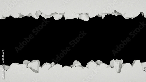 gap in a white wall horizontally