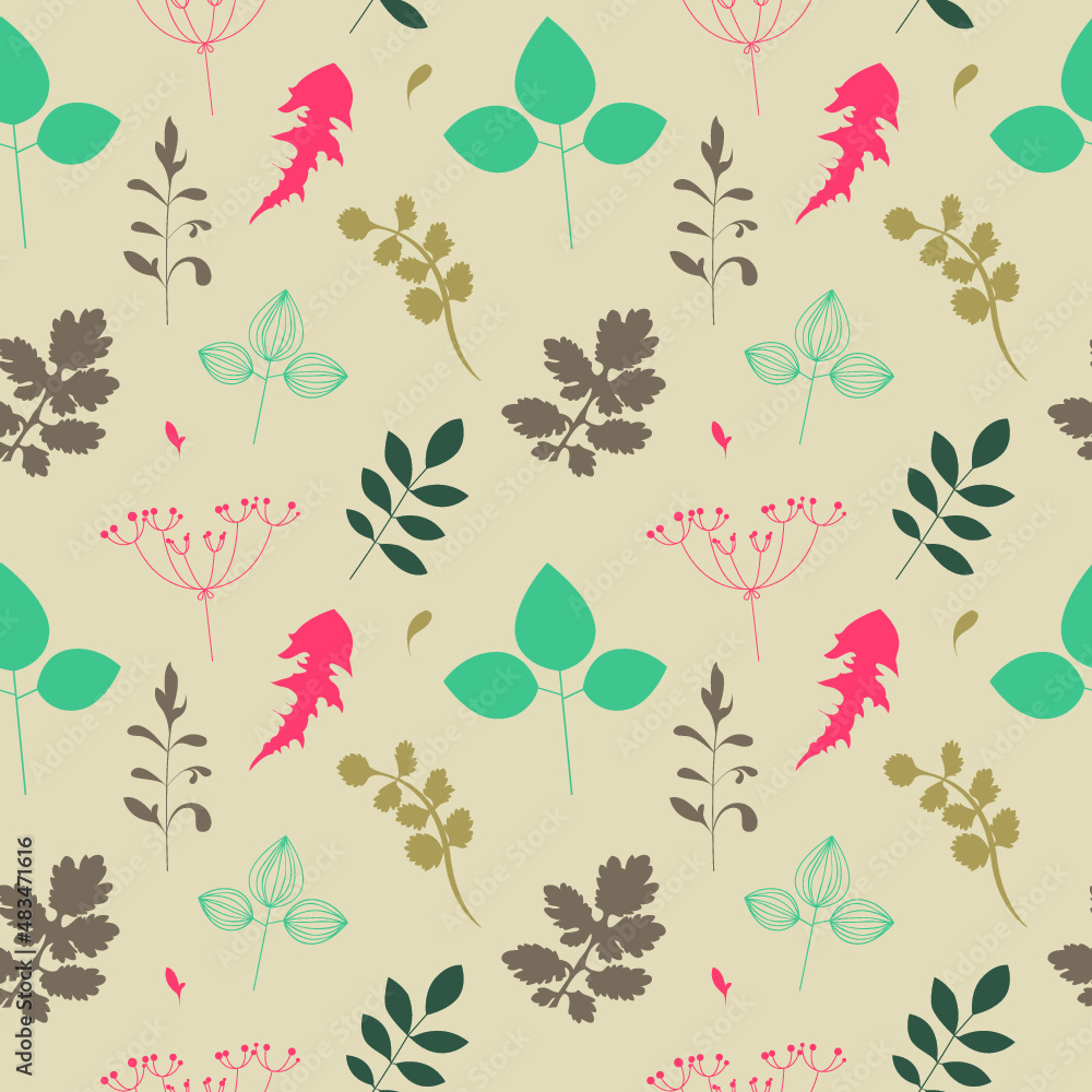 Vector plants seamless pattern