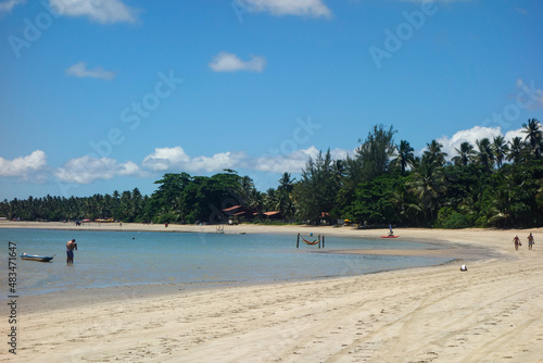 beautiful summer beach at low tide in Morro de Sao Paulo, Bahia, Brazil