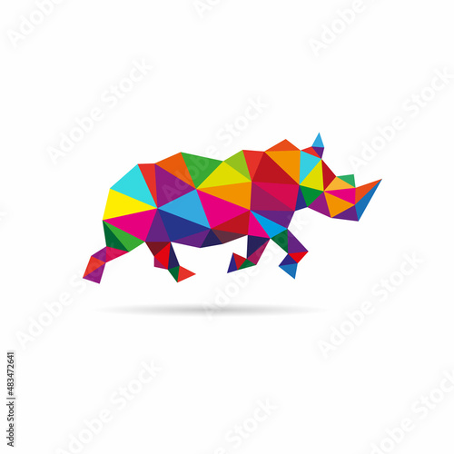 Rhinoceros triangle abstract isolated on a white backgrounds, vector illustration