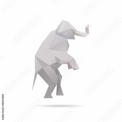 Abstract triangle elephant isolated on a white backgrounds