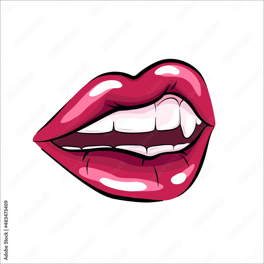 Vampire woman lips, vector drawing Vampire woman lips, vector drawing