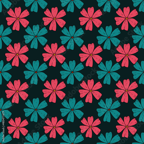 Minimalistic Retro floral Pattern
