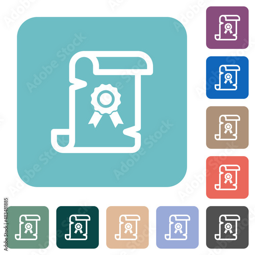 Old certificate rounded square flat icons