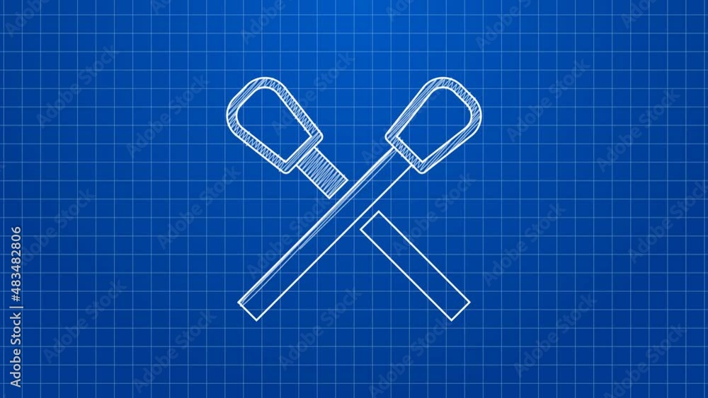 White line Burning match with fire icon isolated on blue background. Match with fire. Matches sign. 4K Video motion graphic animation White line Burning match with fire icon isolated on blue background. Match with fire. Matches sign. 4K Video motion graphic animation