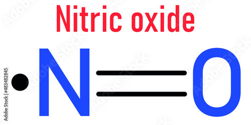 Nitric oxide NO free radical and signaling molecule. Skeletal formula.