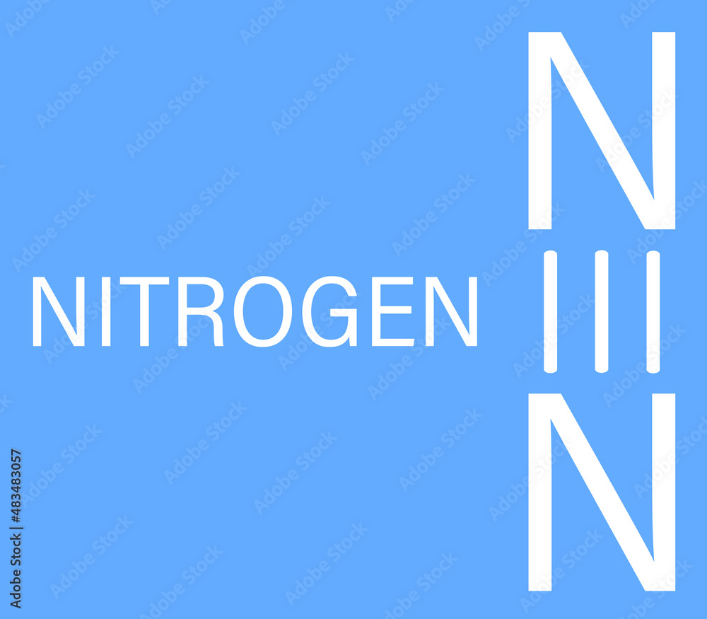 Elemental nitrogen N2 molecule. Nitrogen gas is the main component of the Earth's atmosphere