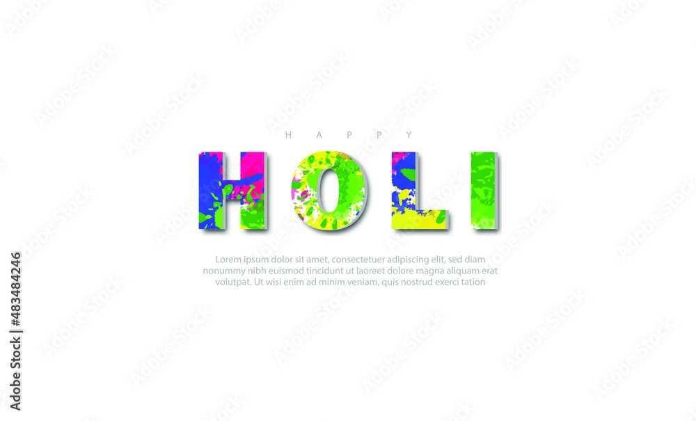 Happy Holi indian hindu festival of colors greeting  background with colorful green, blue, red , banner, poster, creative, 