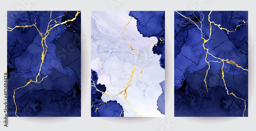 Classic purple watercolor fluid painting vector design cards