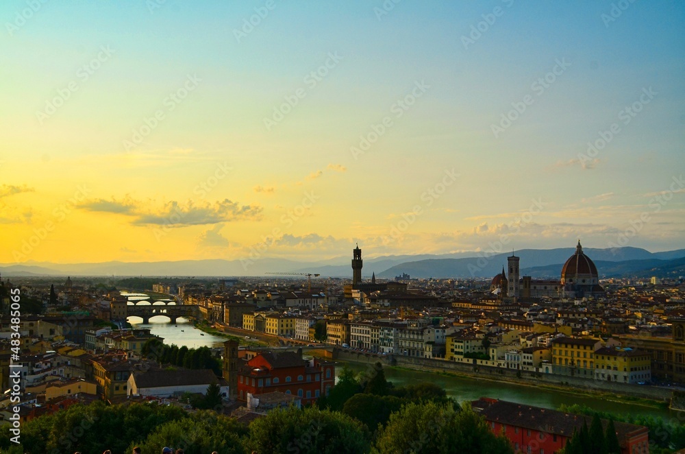 the magnificent city of Florence in the light of twilight - Italy
