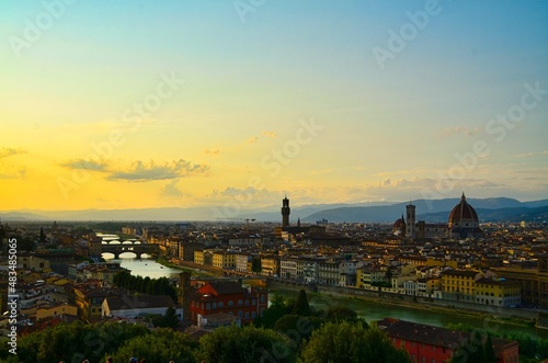 the magnificent city of Florence in the light of twilight - Italy