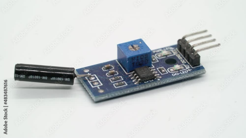 Vibration sensor electronic component. Electronics diy robotics chip. Vibration sensor electronic component. Electronics diy robotics chip.