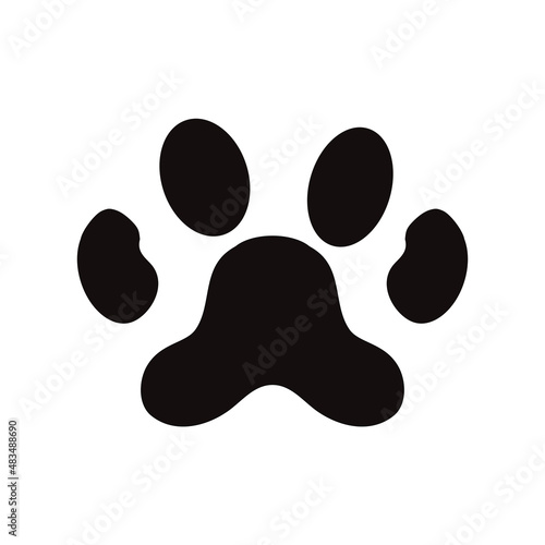 Dog or cat paw print flat icon