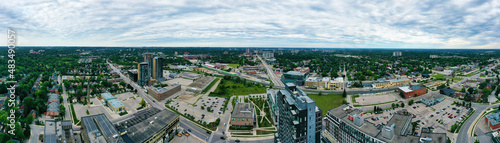 Aerial panorama scene of Kitchener, Ontario, Canada