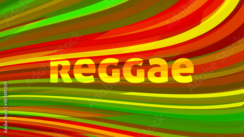 Reggae background with curved stripes