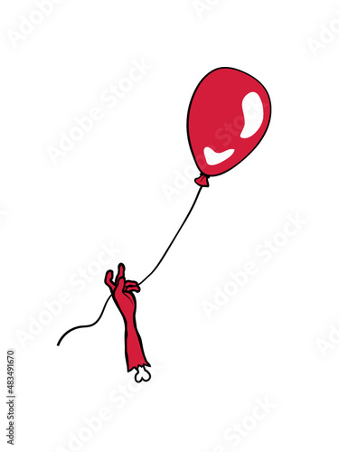Luftballon Zombie Arm 