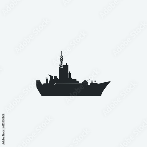 Military_ship vector icon illustration sign