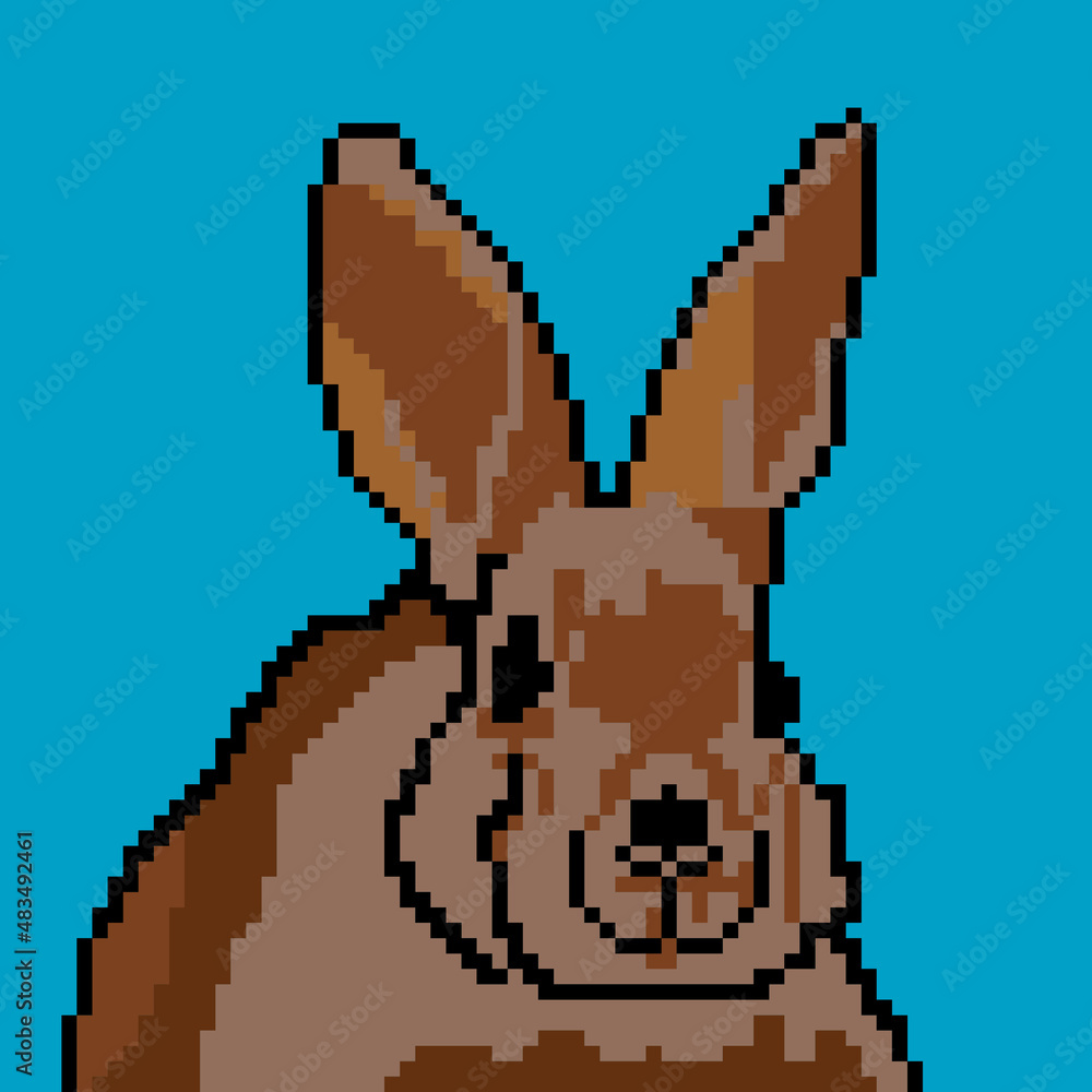 Rabbit with pixel art. Vector Illustration Rabbit with pixel art. Vector Illustration