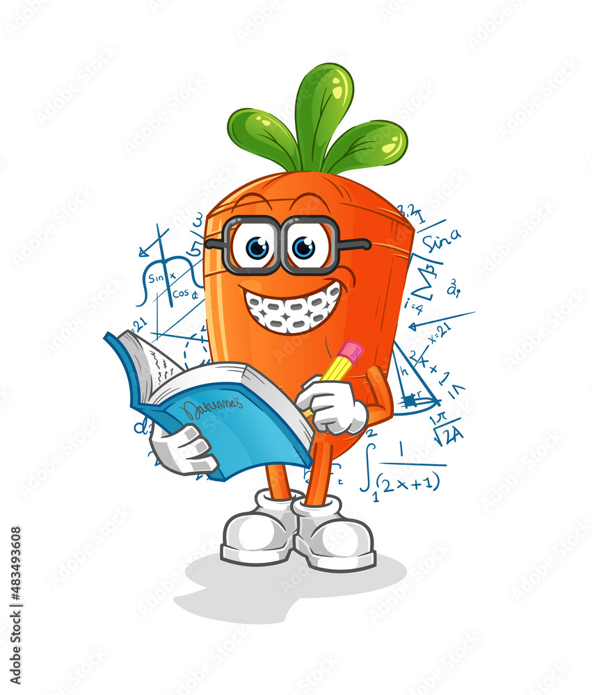 Obraz premium carrot geek cartoon. cartoon mascot vector