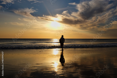 Beauty on the beach at sunset