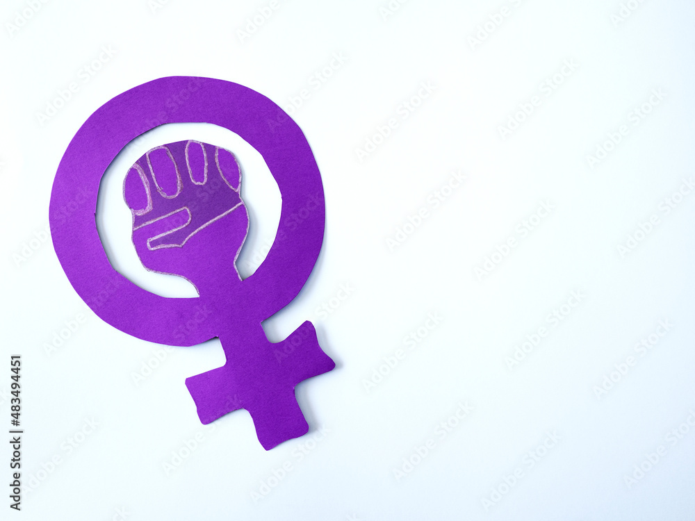 Representative symbol of feminism on white background. Representative symbol of feminism on white background.