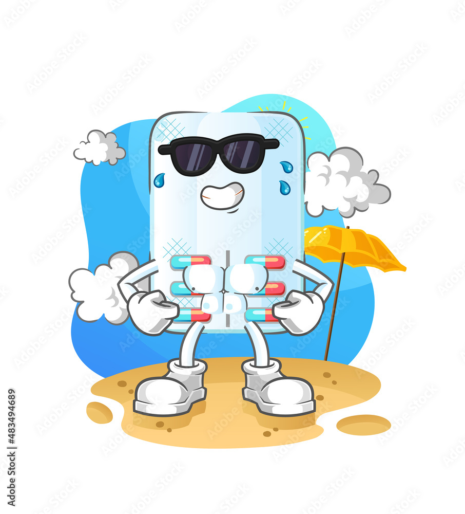 medicine sunbathing in summer. character vector medicine sunbathing in summer. character vector