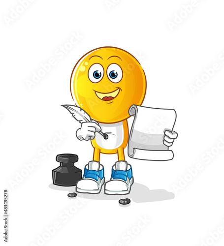 emoticon head cartoon writer vector. cartoon character