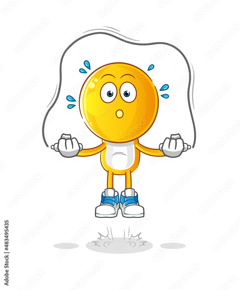 emoticon head cartoon jump rope exercise. character vector emoticon head cartoon jump rope exercise. character vector