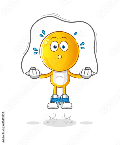emoticon head cartoon jump rope exercise. character vector