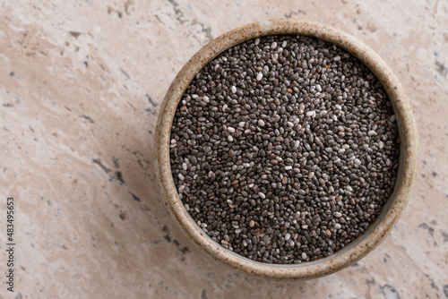 Black Chia Seeds in a Bowl