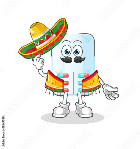 medicine Mexican culture and flag. cartoon mascot vector