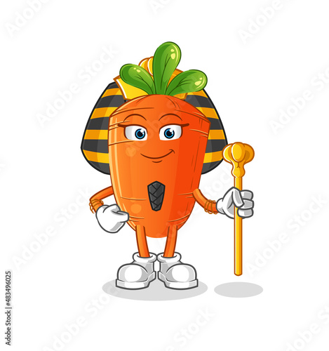 carrot ancient egypt cartoon. cartoon mascot vector
