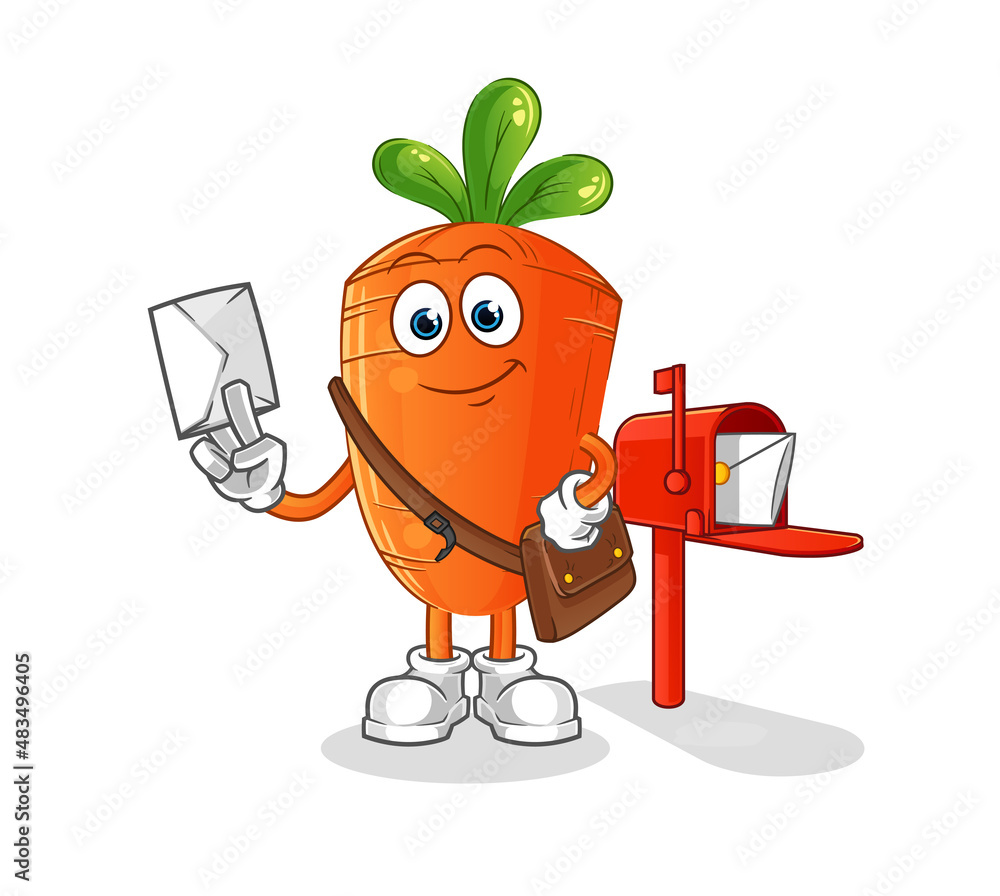 carrot postman vector. cartoon character carrot postman vector. cartoon character