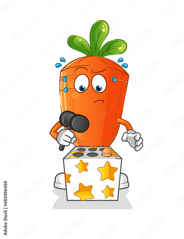 carrot play whack a mole mascot. cartoon vector Stock Vector Adobe Stock