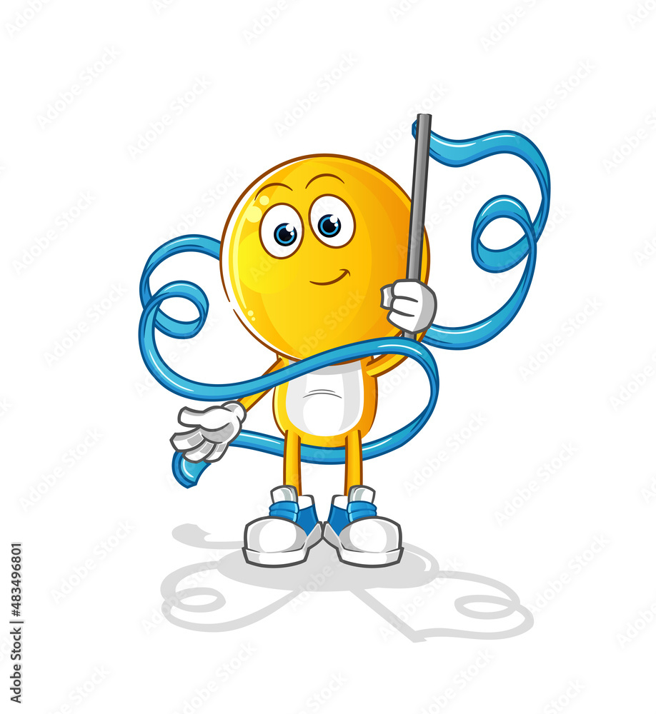 emoticon head cartoon Rhythmic Gymnastics mascot. cartoon vector