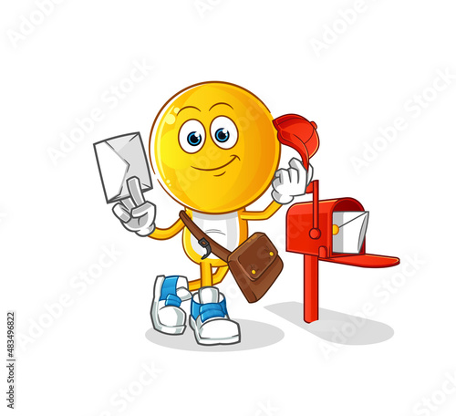 emoticon head cartoon postman vector. cartoon character