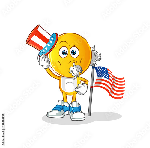 emoticon head cartoon uncle sam character. cartoon mascot vector