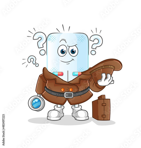 medicine detective vector. cartoon character