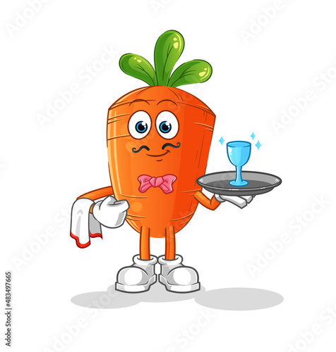 carrot waiter cartoon. cartoon mascot vector